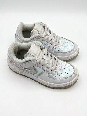 Nike Force 1 Low Top EasyOn PS Sneakers Size 12C AF1 Pure Platinum Glacier Blue